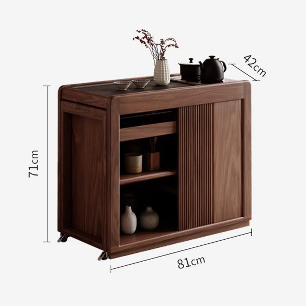 Extendable Walnut Movable Tea Table - Image 5