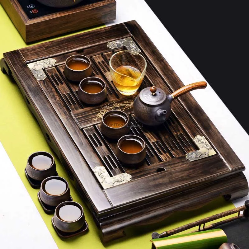 Fire Style Wood Gongfu Tea Tray - Image 2