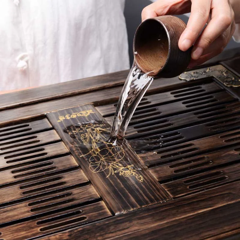 Fire Style Wood Gongfu Tea Tray - Image 4
