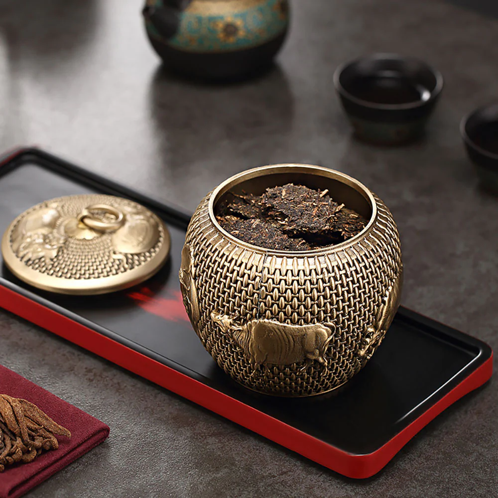 Five Cattles Brass Tea Caddy - Image 4