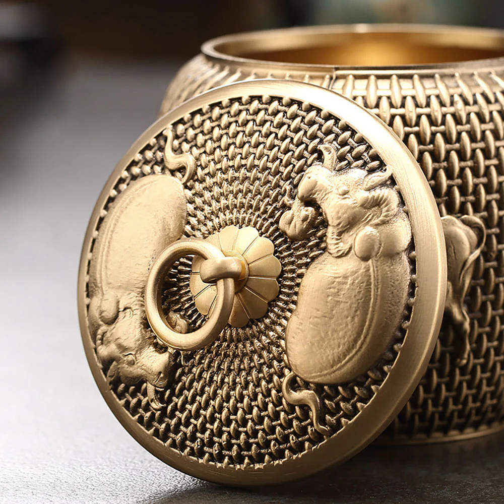 Five Cattles Brass Tea Caddy - Image 5