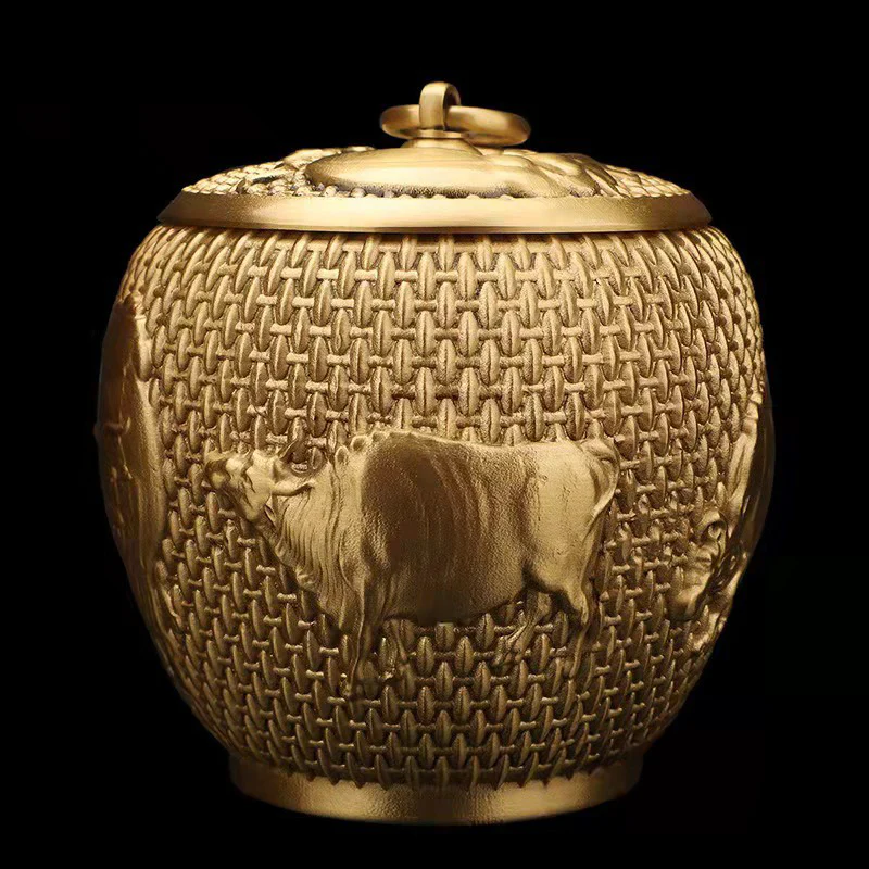 Five Cattles Brass Tea Caddy - Image 7