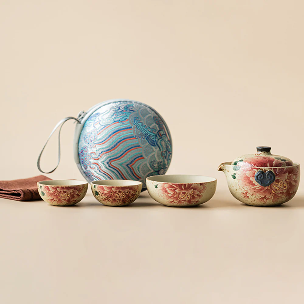 Flint Red Peony Travel Tea Set - Image 2