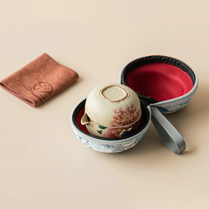 Flint Red Peony Travel Tea Set - Image 3