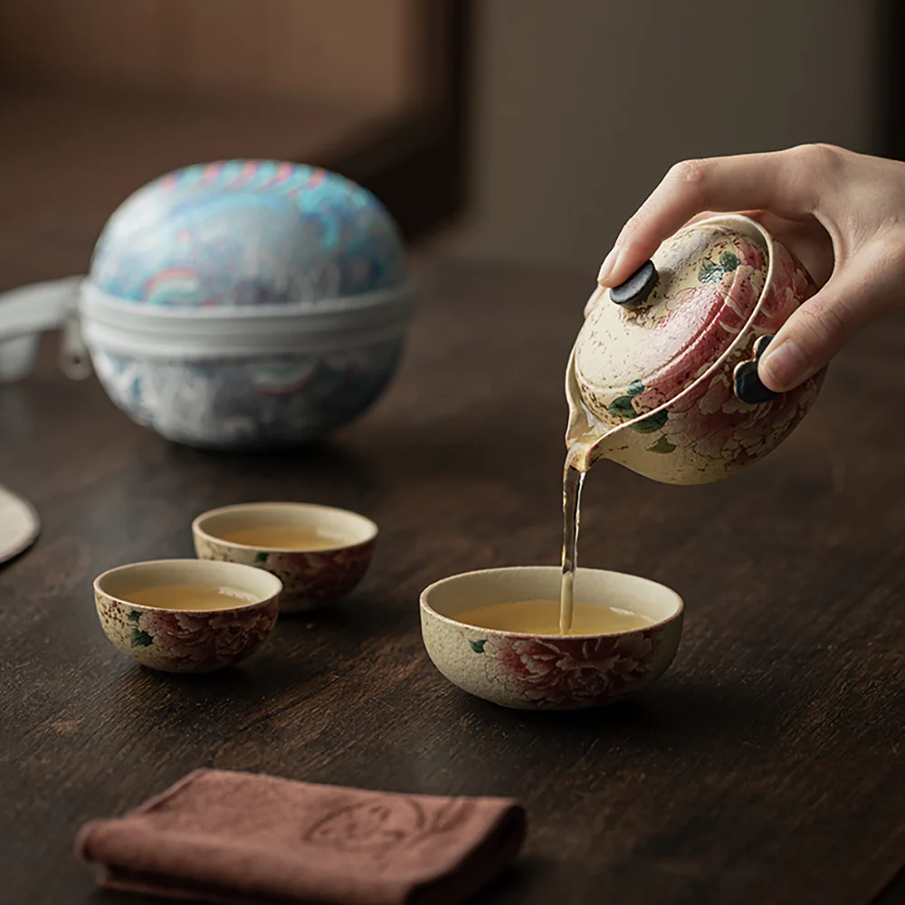 Flint Red Peony Travel Tea Set - Image 5