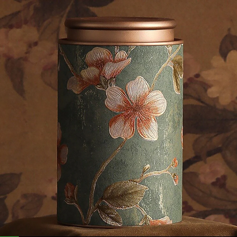 Floral Metal Tea Caddy - Image 3