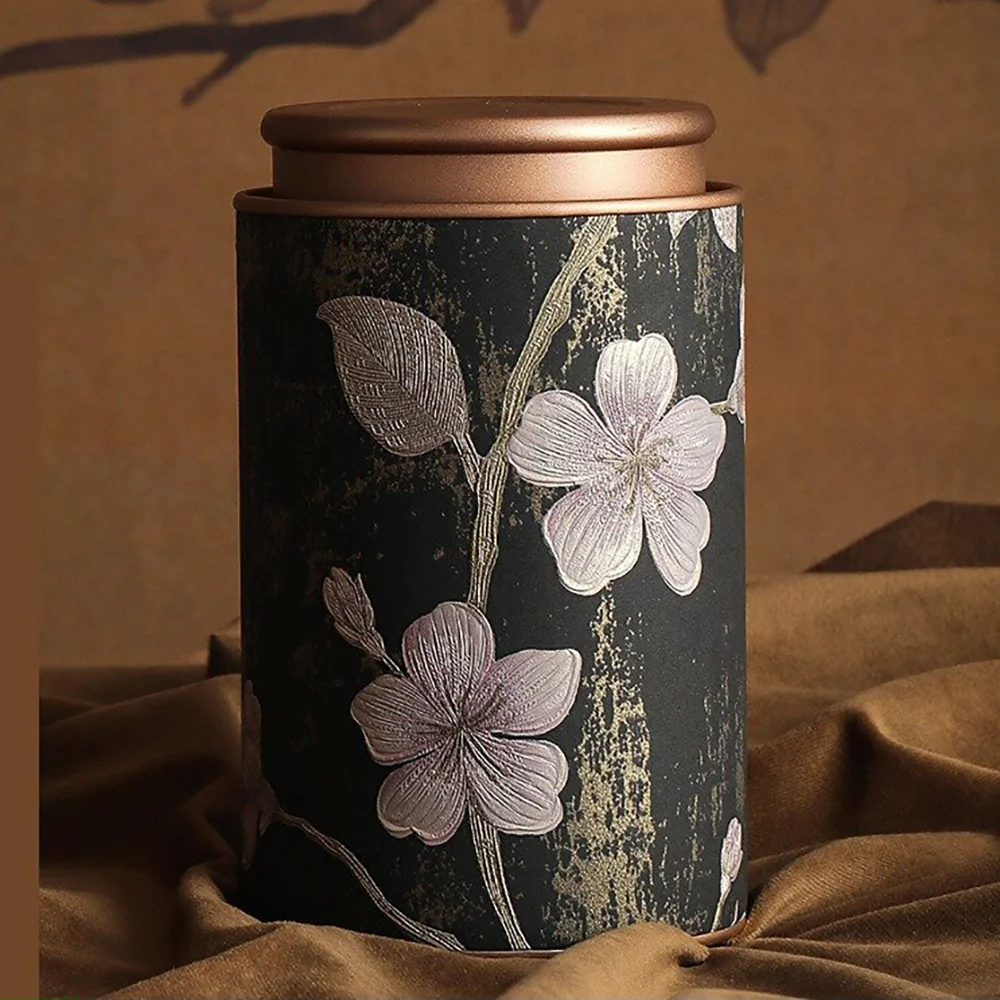 Floral Metal Tea Caddy - Image 4