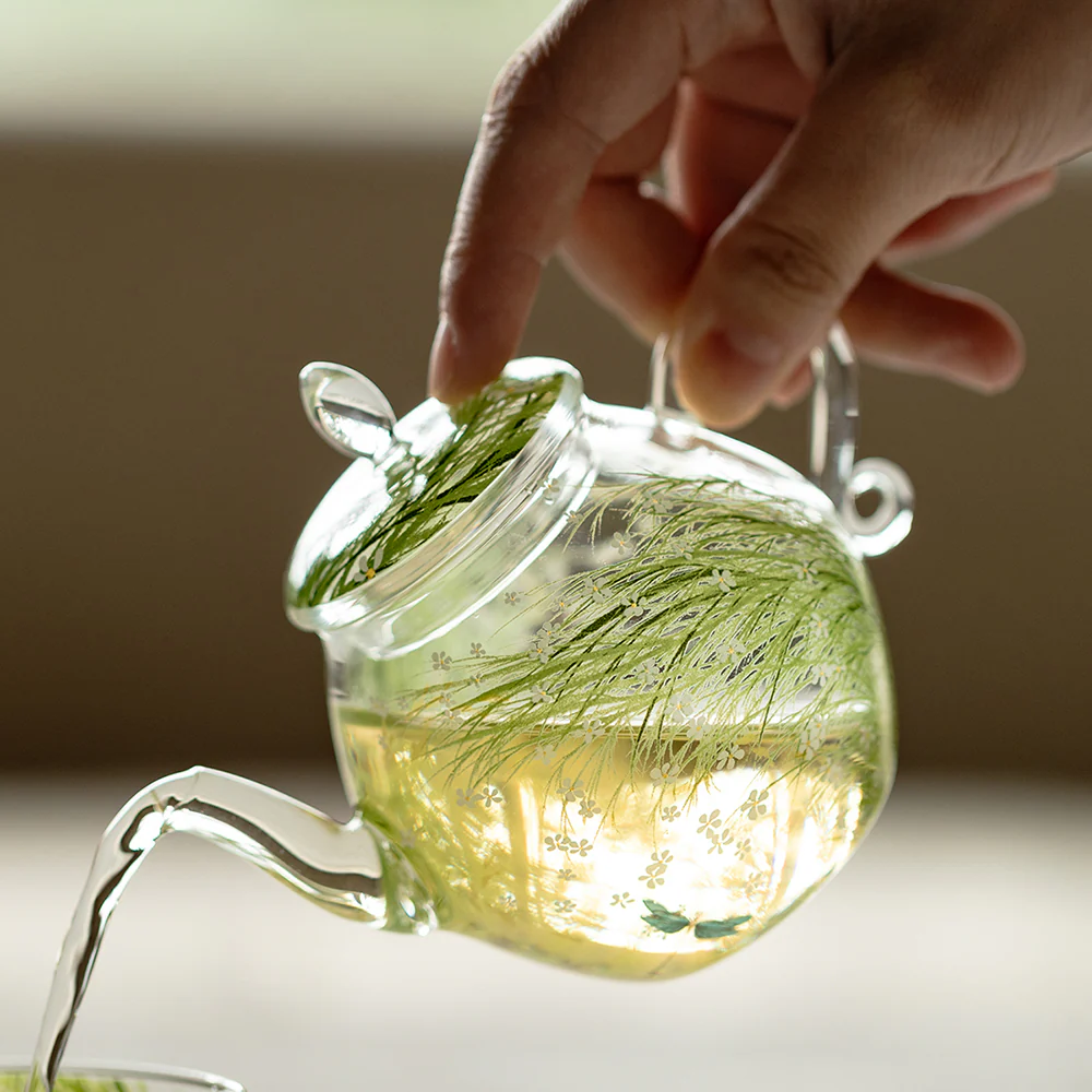 Flower Borosilicate Glass Teapot - Image 3