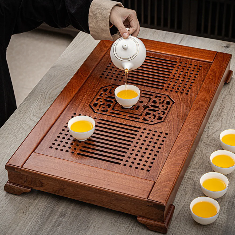 Fu Character Rosewood Gongfu Tea Tray - Image 2