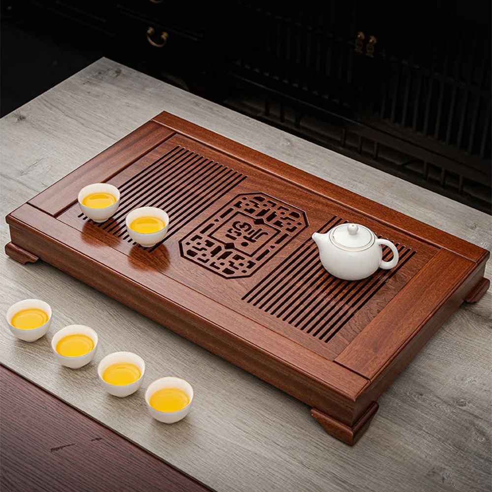 Fu Character Rosewood Gongfu Tea Tray - Image 3
