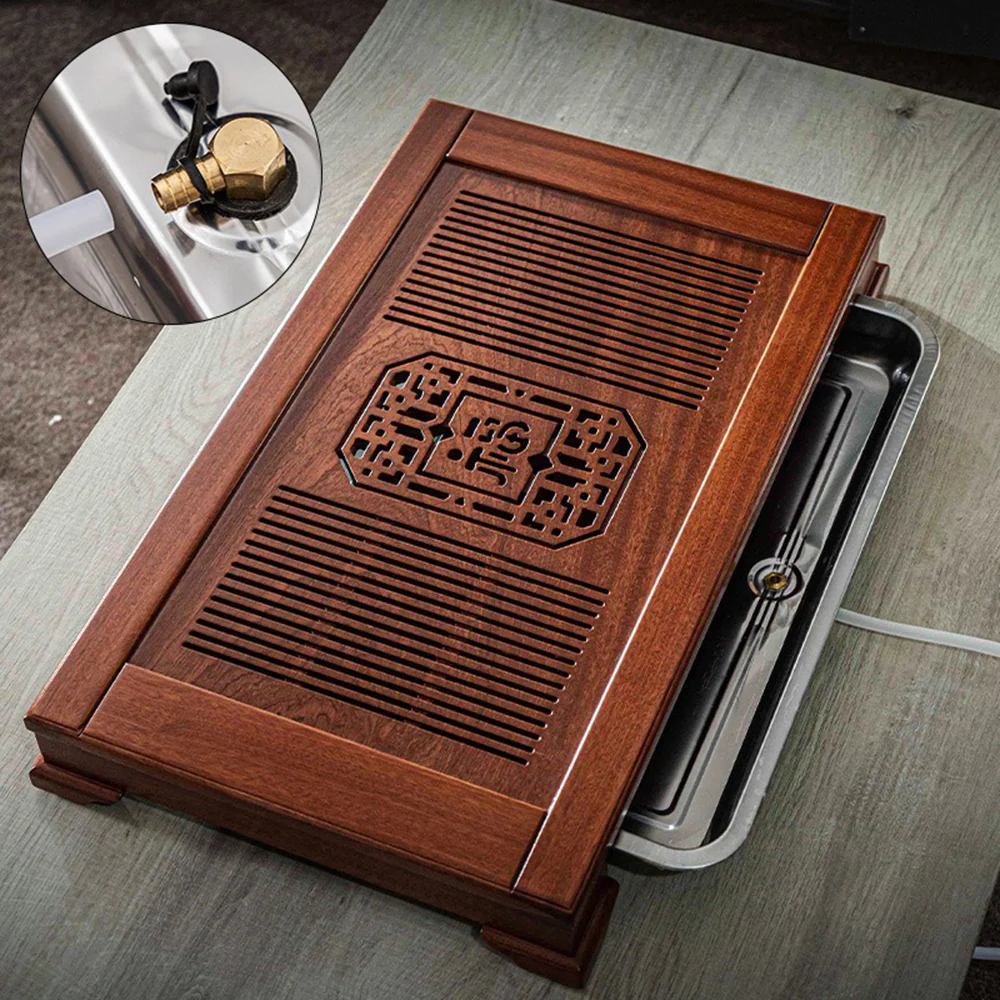 Fu Character Rosewood Gongfu Tea Tray - Image 4