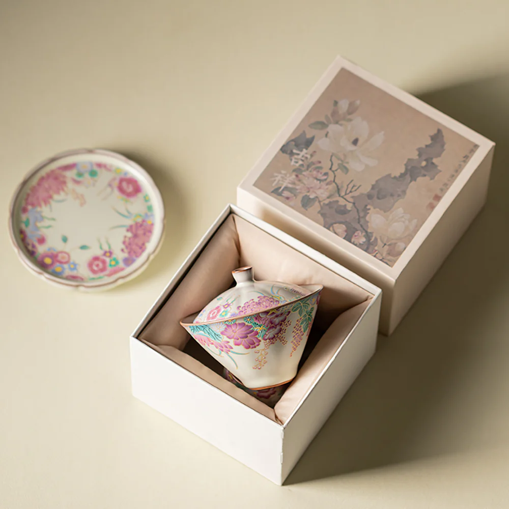 Garden Ruyao Porcelain Flowers Gaiwan - Image 4