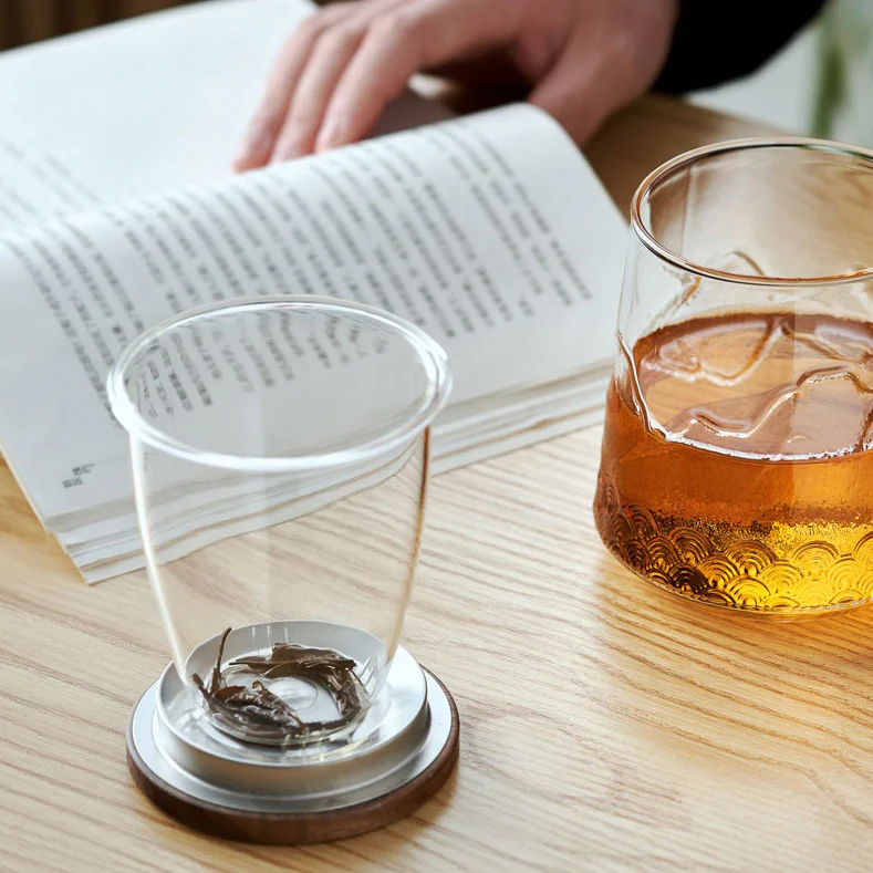 Glass Tea Mug With Wooden Lid And Handle - Image 5