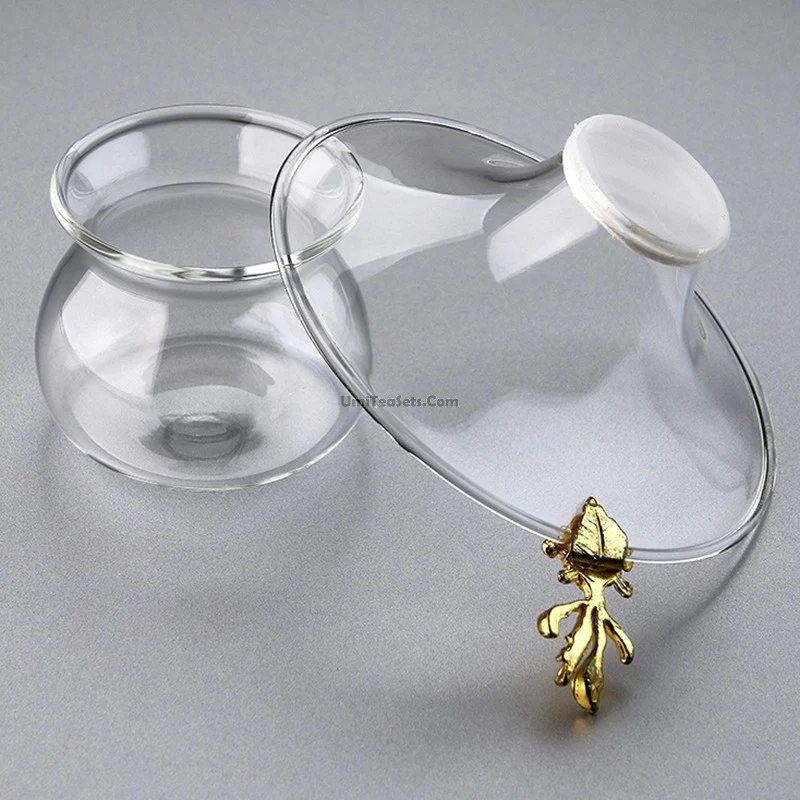 Glass Tea Strainer With Goldfish Handle - Image 3