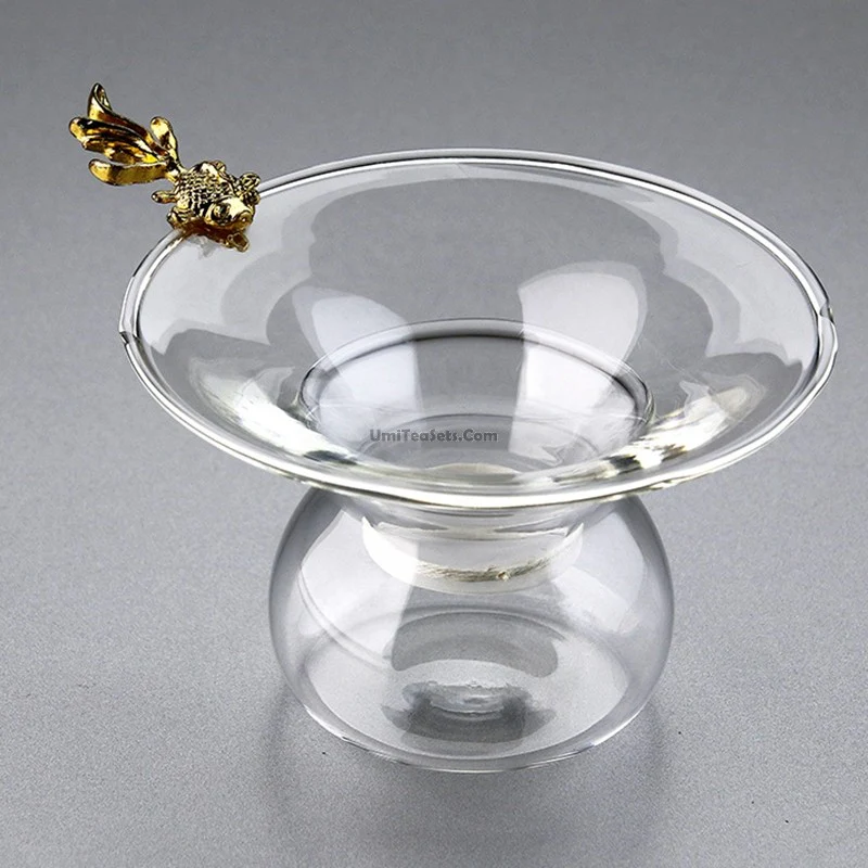 Glass Tea Strainer With Goldfish Handle - Image 4