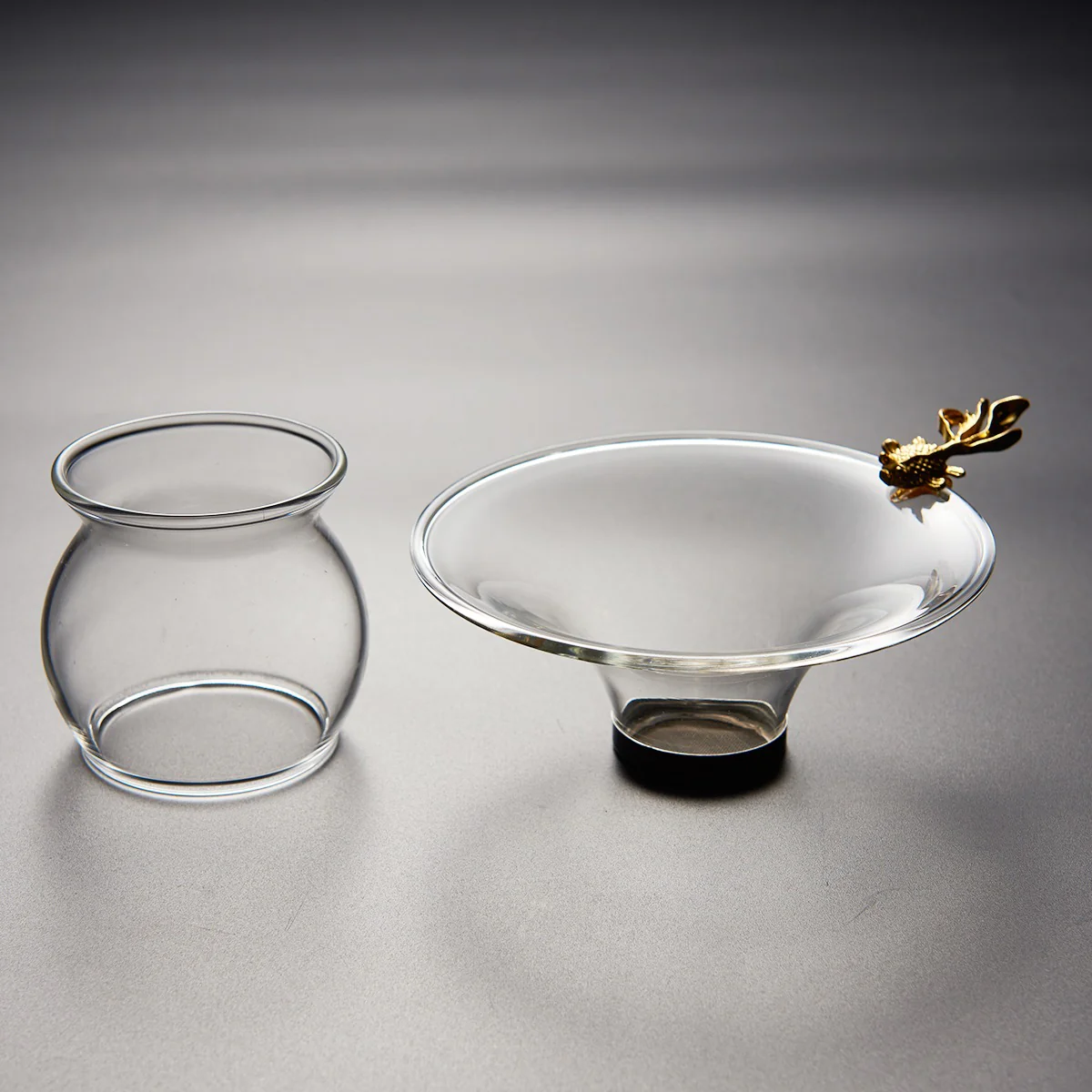 Glass Tea Strainer With Goldfish Handle - Image 8