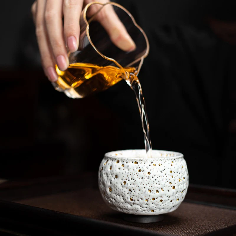 Gold Dotted Shinoyaki Gongfu Tea Cup - Image 6