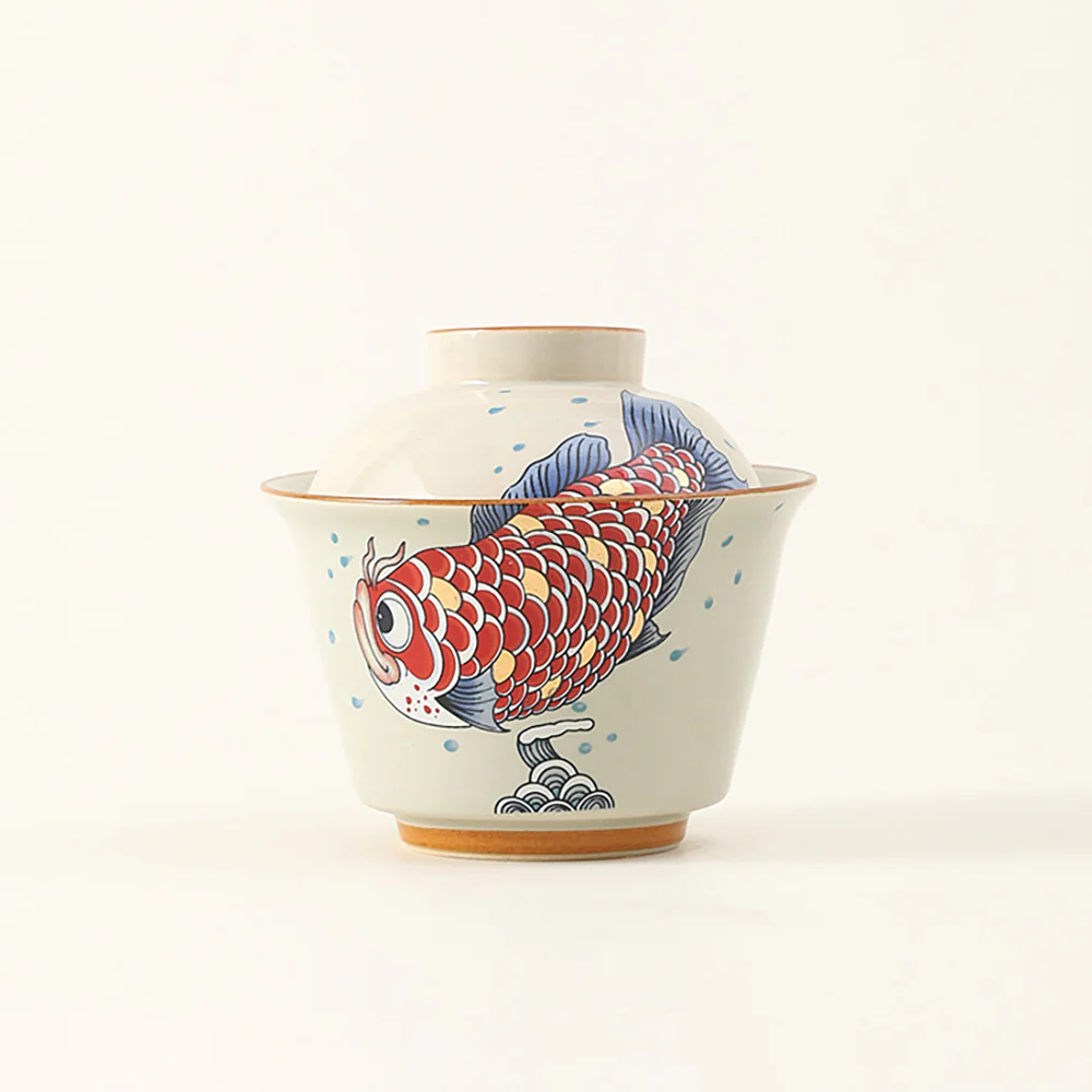 Goldfish Yuanbao Porcelain Gaiwan