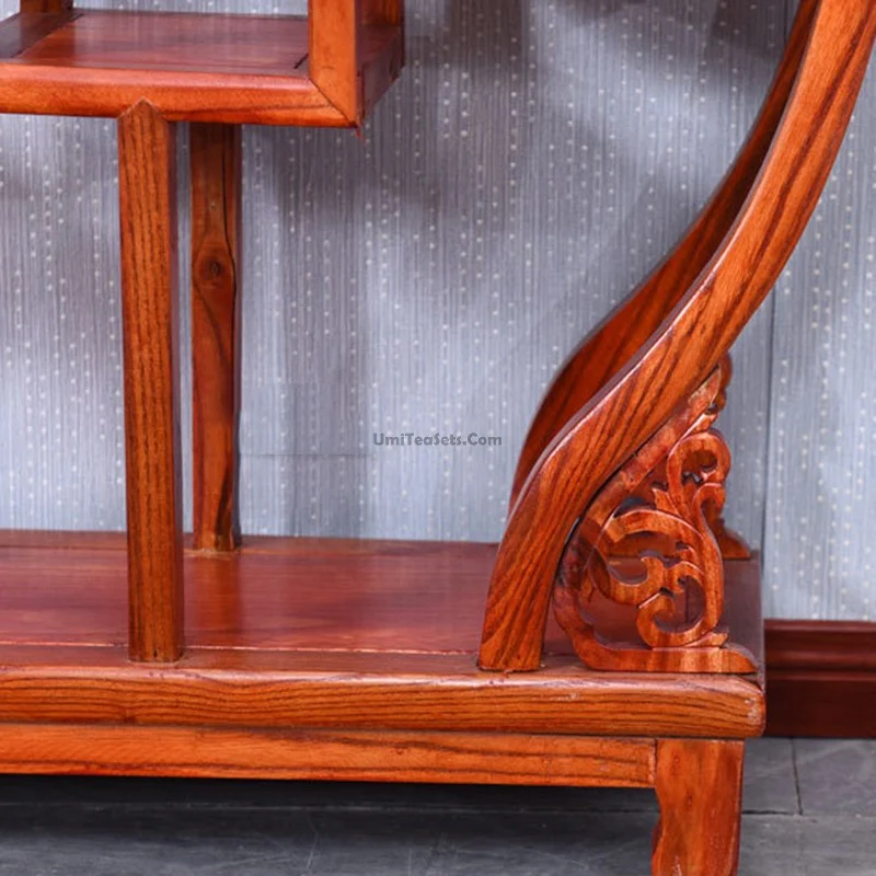 Gourd Shaped Chinese Curio Display Cabinet Shelf - Image 3