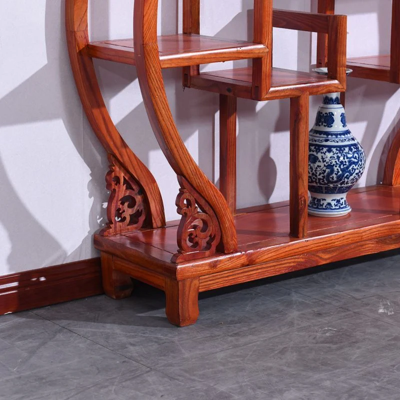 Gourd Shaped Chinese Curio Display Cabinet Shelf - Image 6