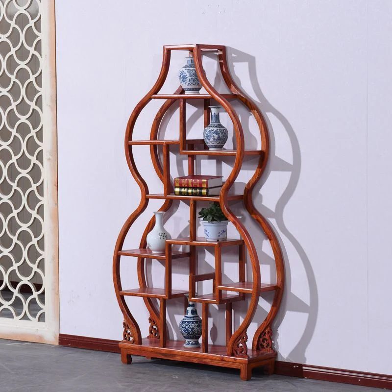 Gourd Shaped Chinese Curio Display Cabinet Shelf - Image 7