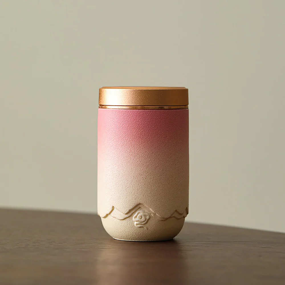 Gradient Ceramic Portable Four Tea Caddies Set - Image 6