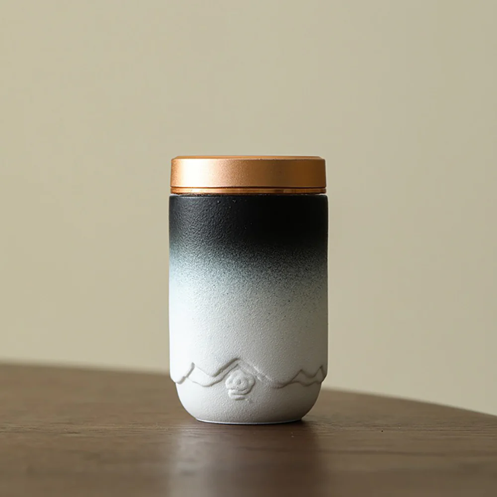 Gradient Ceramic Portable Four Tea Caddies Set - Image 9