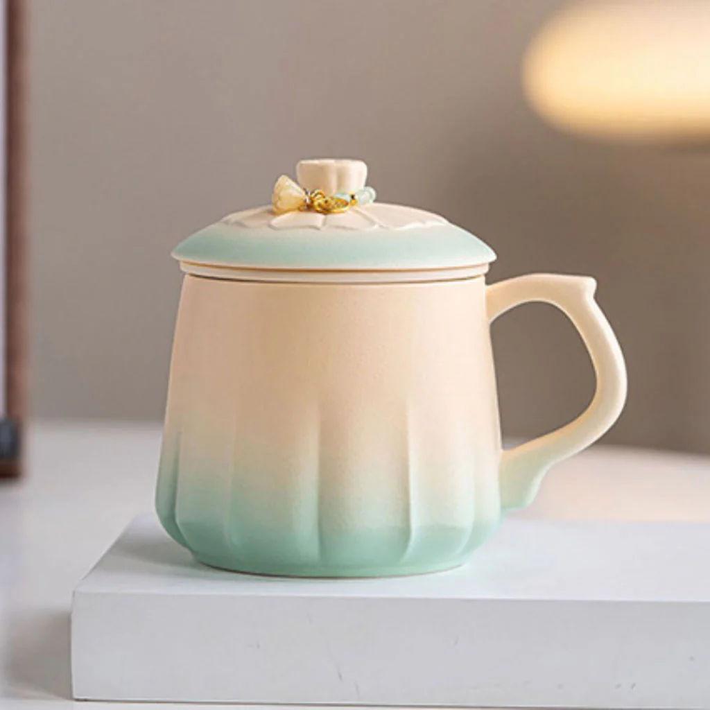 Gradient Ceramic Tea Cup With Infuser - Image 2