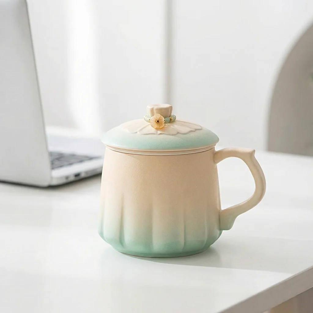 Gradient Ceramic Tea Cup With Infuser - Image 4