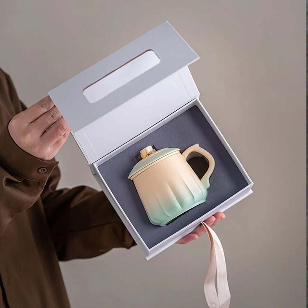 Gradient Ceramic Tea Cup With Infuser - Image 5