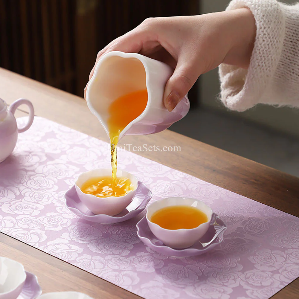 Gradient Purple Porcelain Tea Set - Image 6