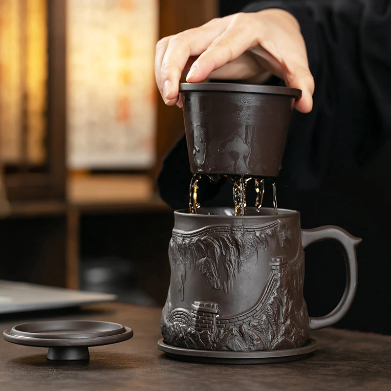 Great Wall Purple Clay Tea Cup With Infuser - Image 2