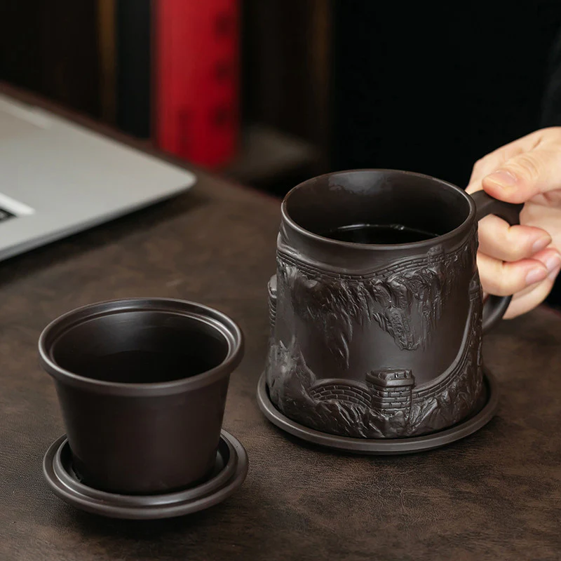 Great Wall Purple Clay Tea Cup With Infuser - Image 3