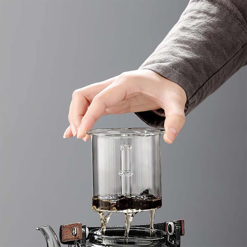 Grey Glass Teapot With Steam Infuser - Image 5