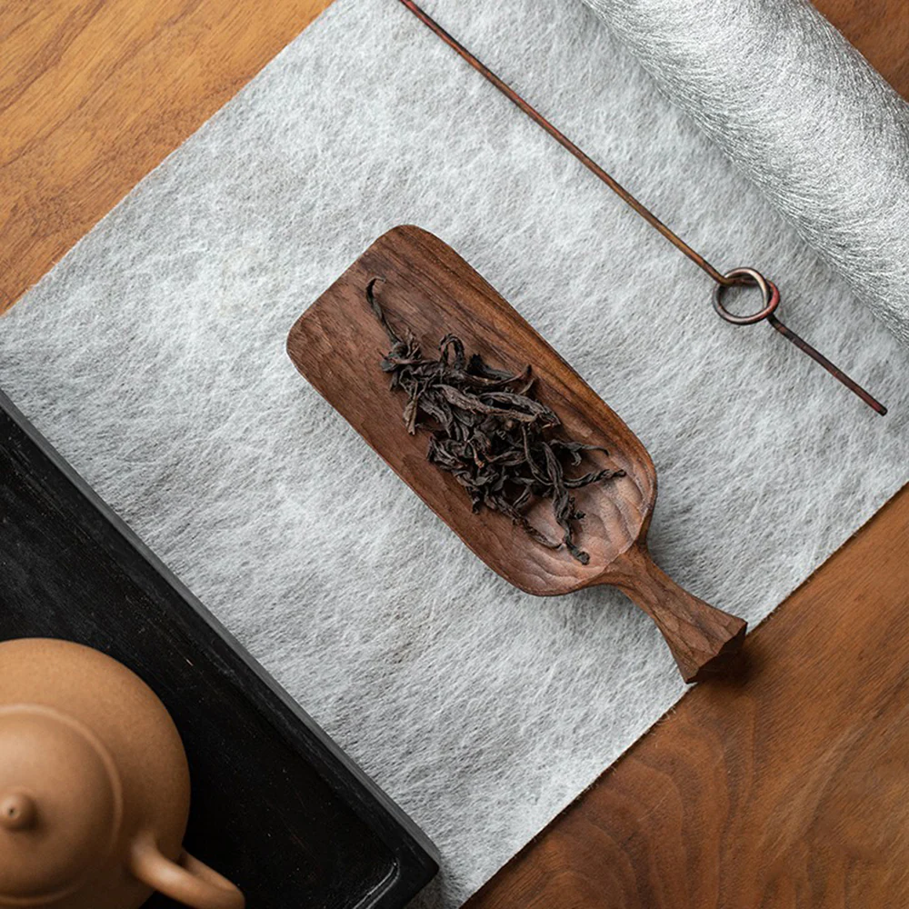 Hand Carved Walnut Cha He Tea Holder - Image 4