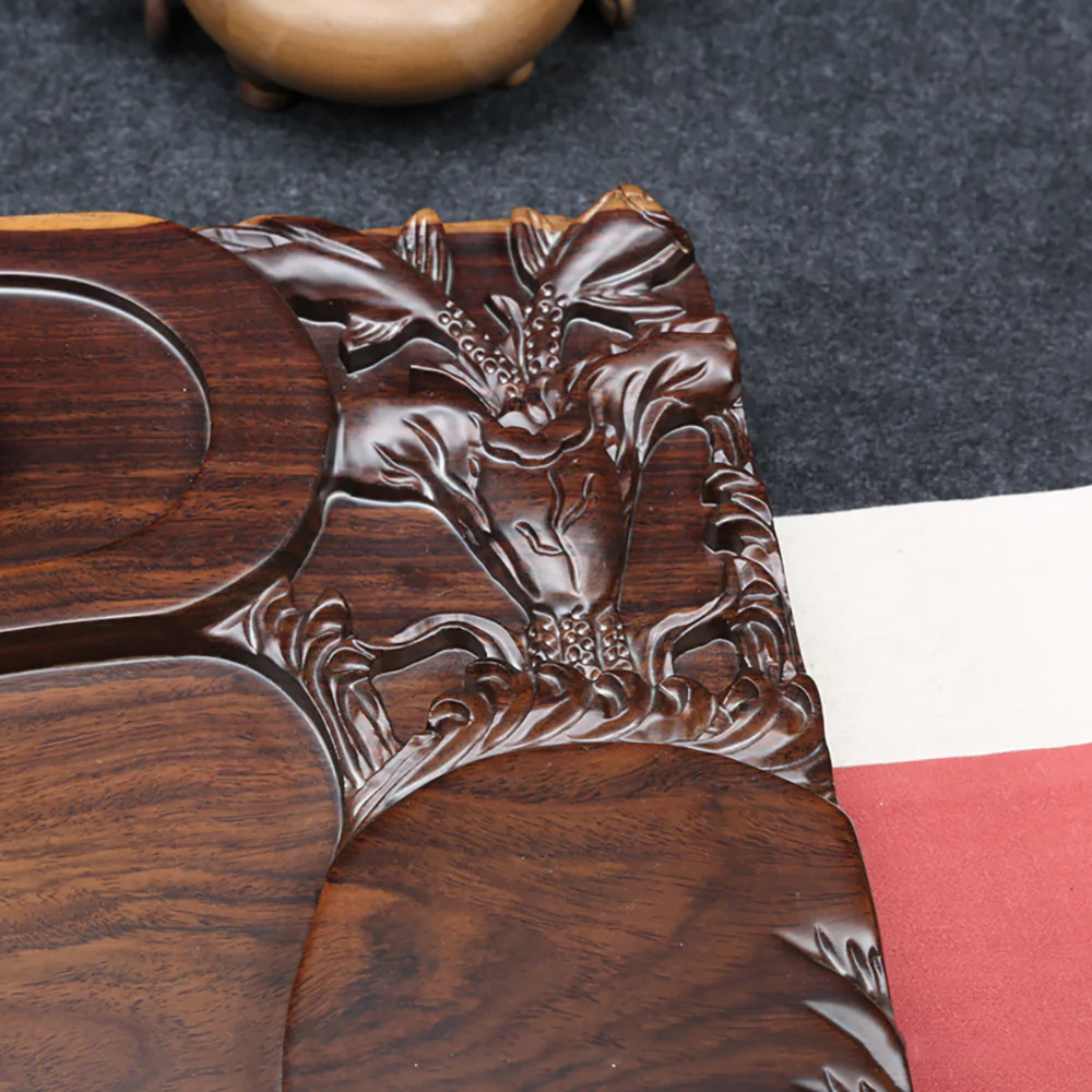 Hand Carved Wooden Goldfish Tea Tray - Image 3