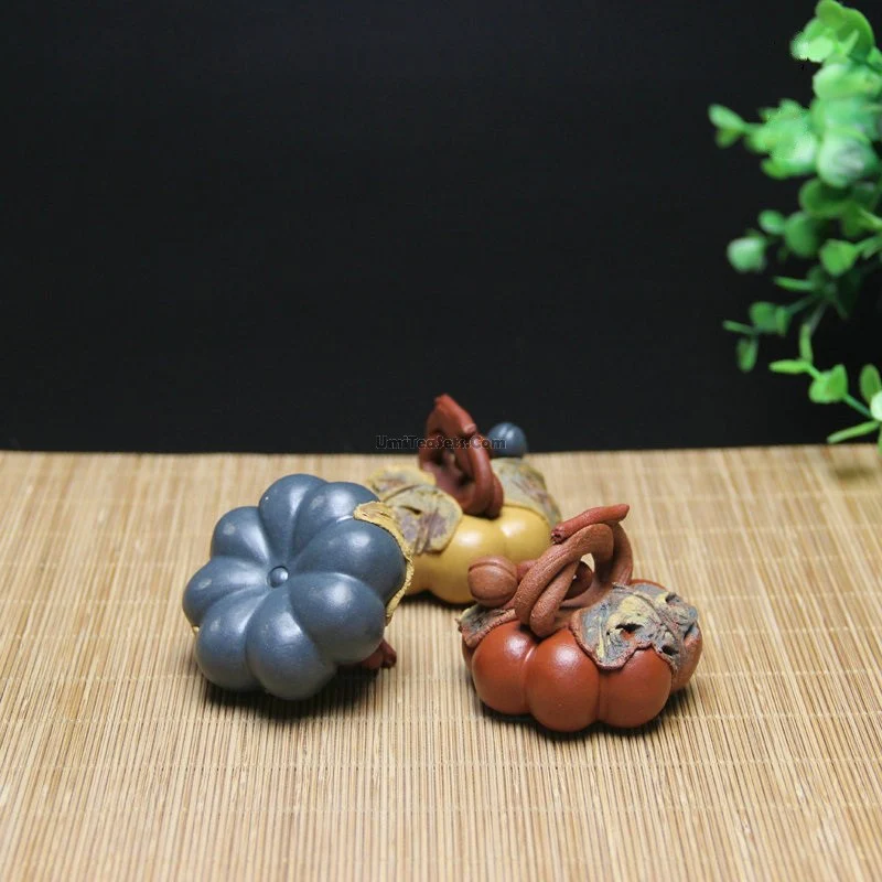 Hand-crafted Pumpkin Purple Clay Tea Pet - Image 2