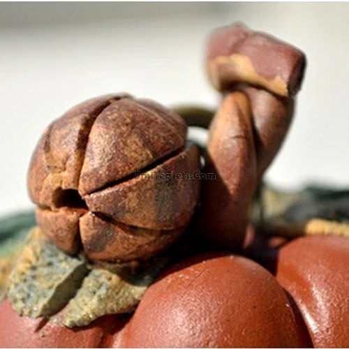 Hand-crafted Pumpkin Purple Clay Tea Pet - Image 5