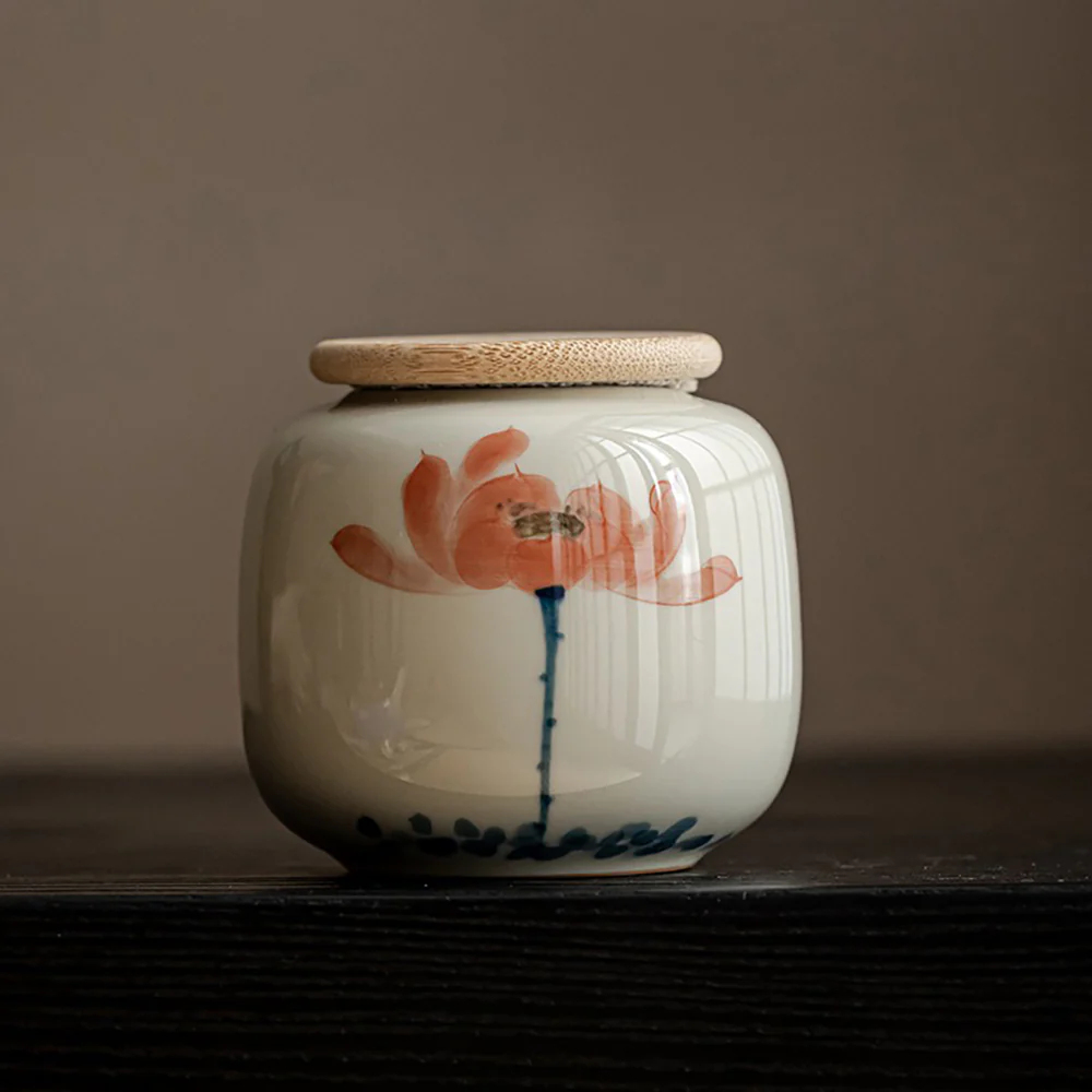 Hand-painted Ceramic Tea Caddy - Image 10