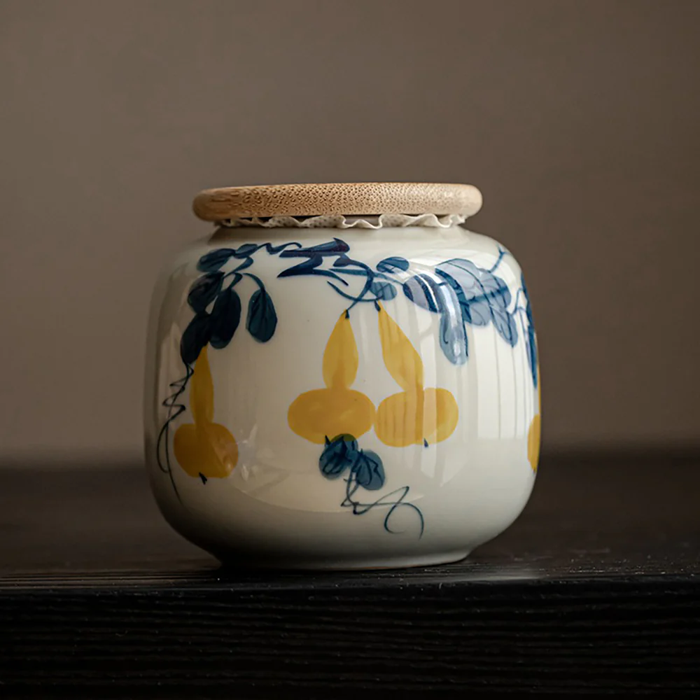 Hand-painted Ceramic Tea Caddy - Image 6