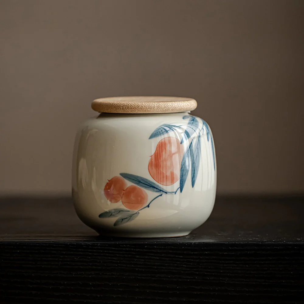 Hand-painted Ceramic Tea Caddy - Image 8