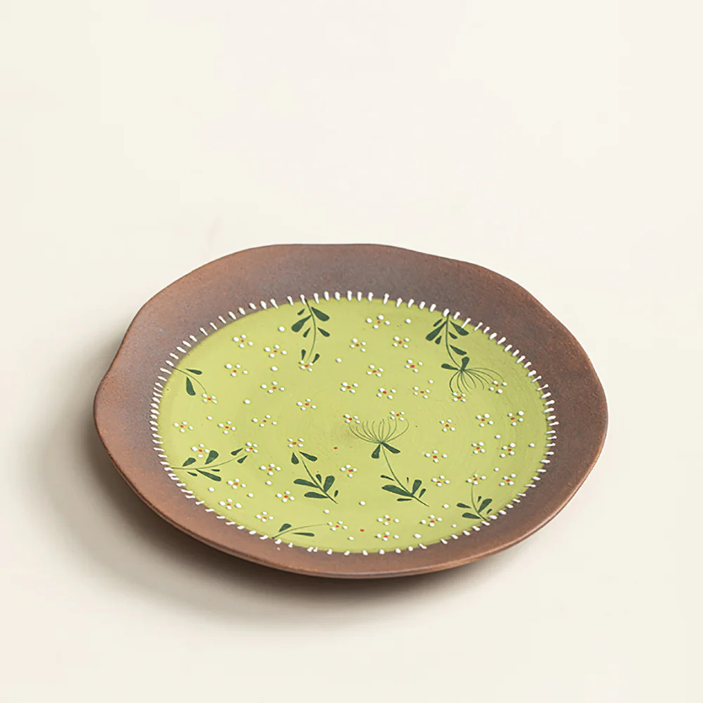 Hand Painted Daisy Patches Pottery Gaiwan - Image 2
