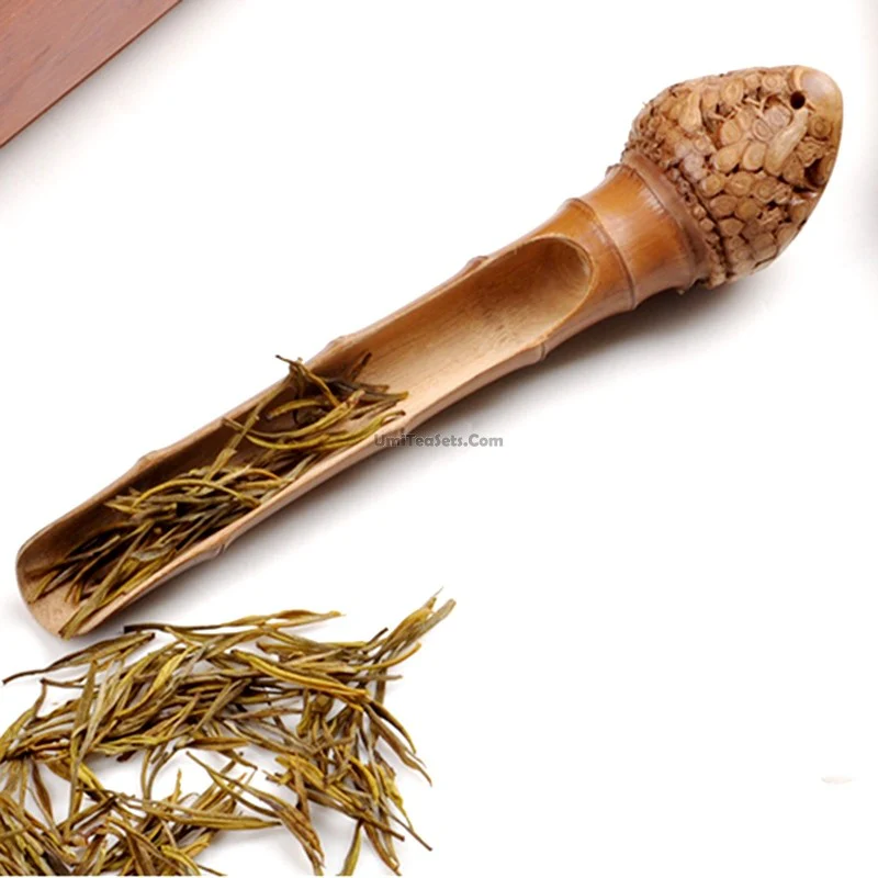 Handmade Bamboo Root Cha He Tea Holder - Image 4