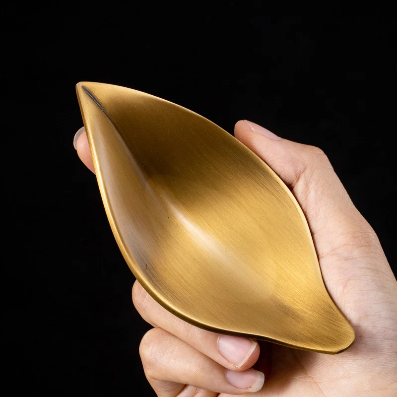 Handmade Brass Tea Holder With Lotus Spoon - Image 9