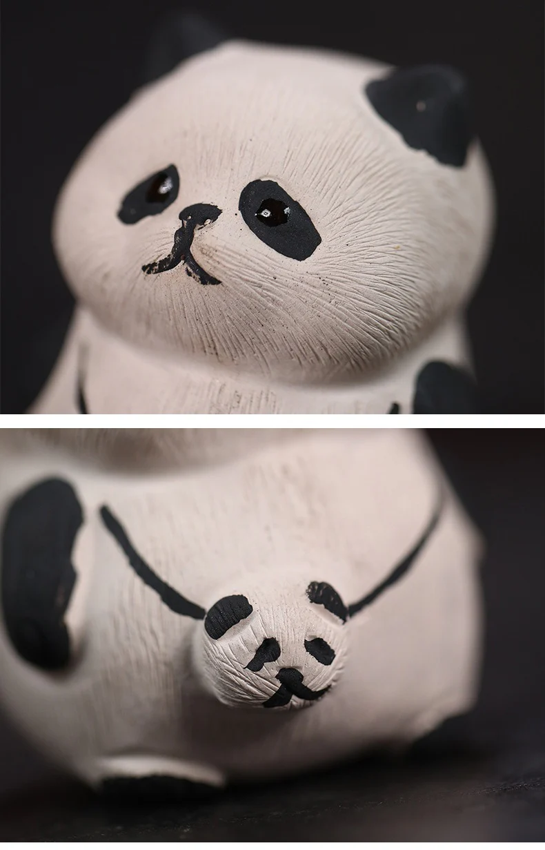 Handmade Clay Panda Tea Pet - Image 4