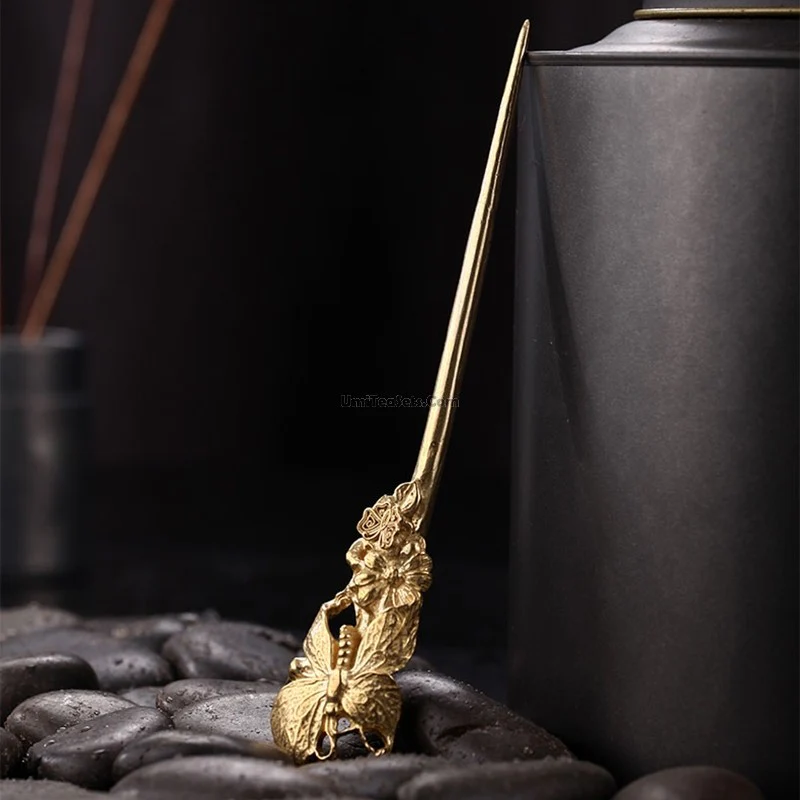 Handmade Flower Copper Tea Needle - Image 5