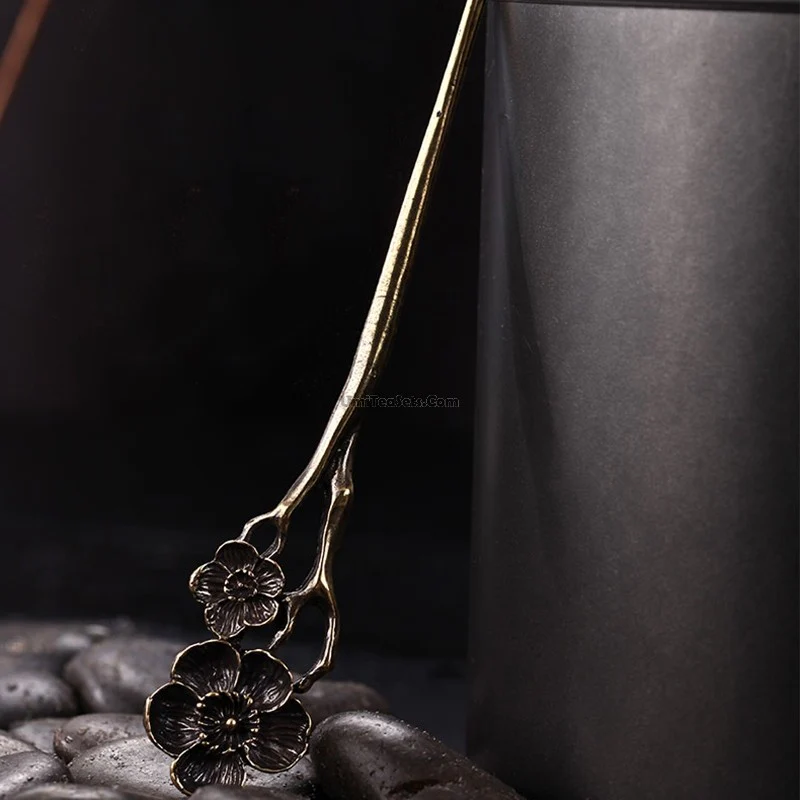 Handmade Flower Copper Tea Needle - Image 6