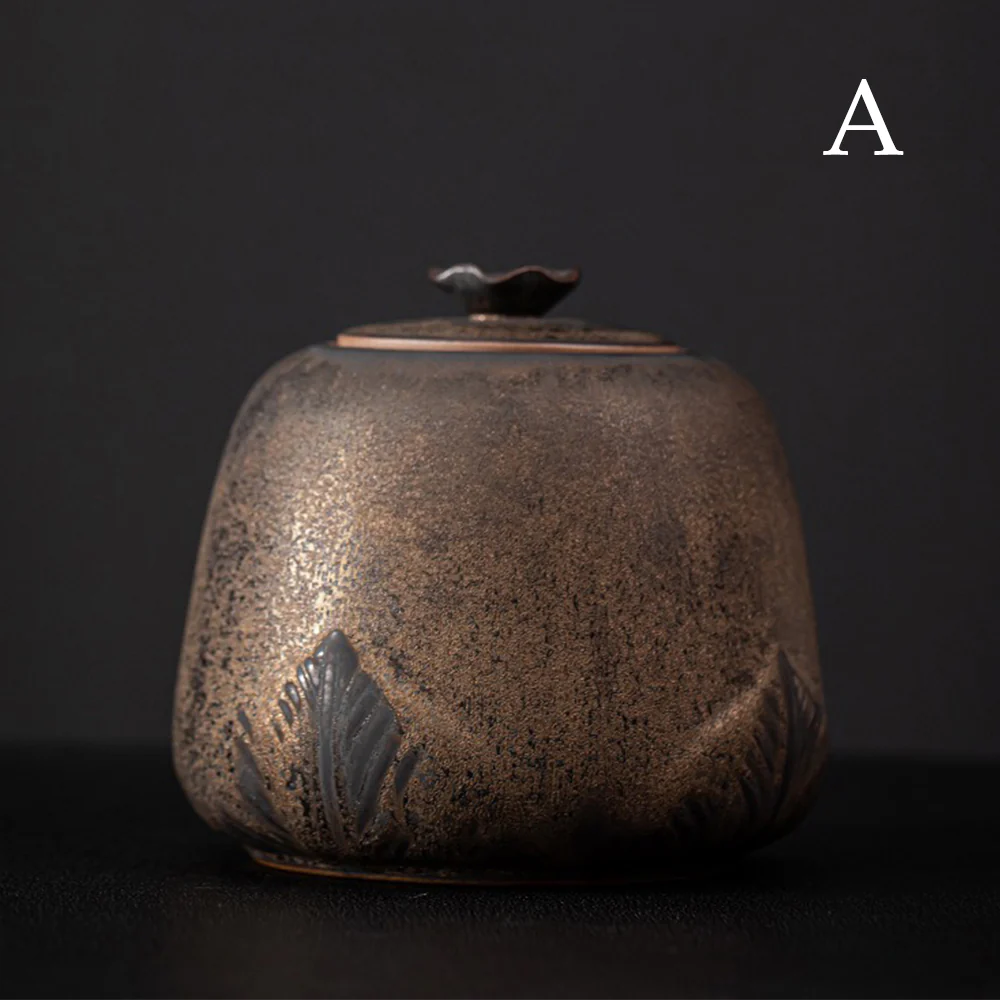 Handmade Japanese Coarse Pottery Tea Caddy - Image 2