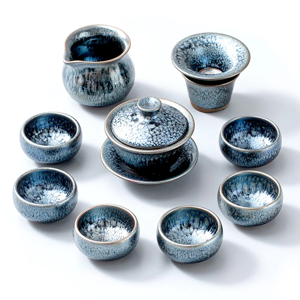 Handmade Tenmoku Tianmu Jian Zhan Tea Set