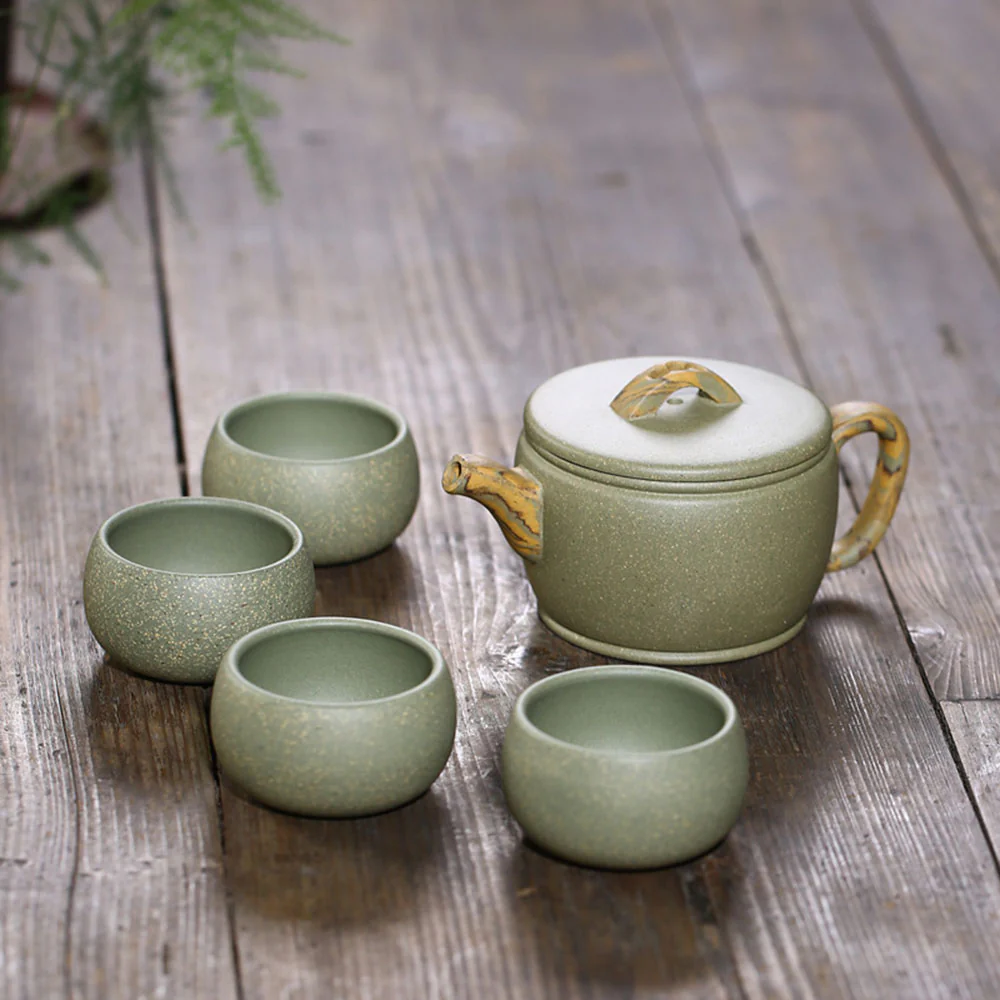 Handmade Yixing Green Clay Tea Set - Image 3